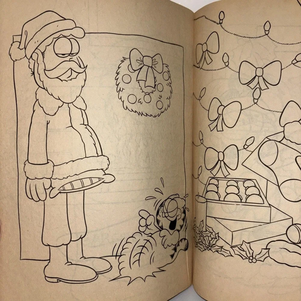 1984 Garfield Merry Christmas Coloring Book Jim Davis